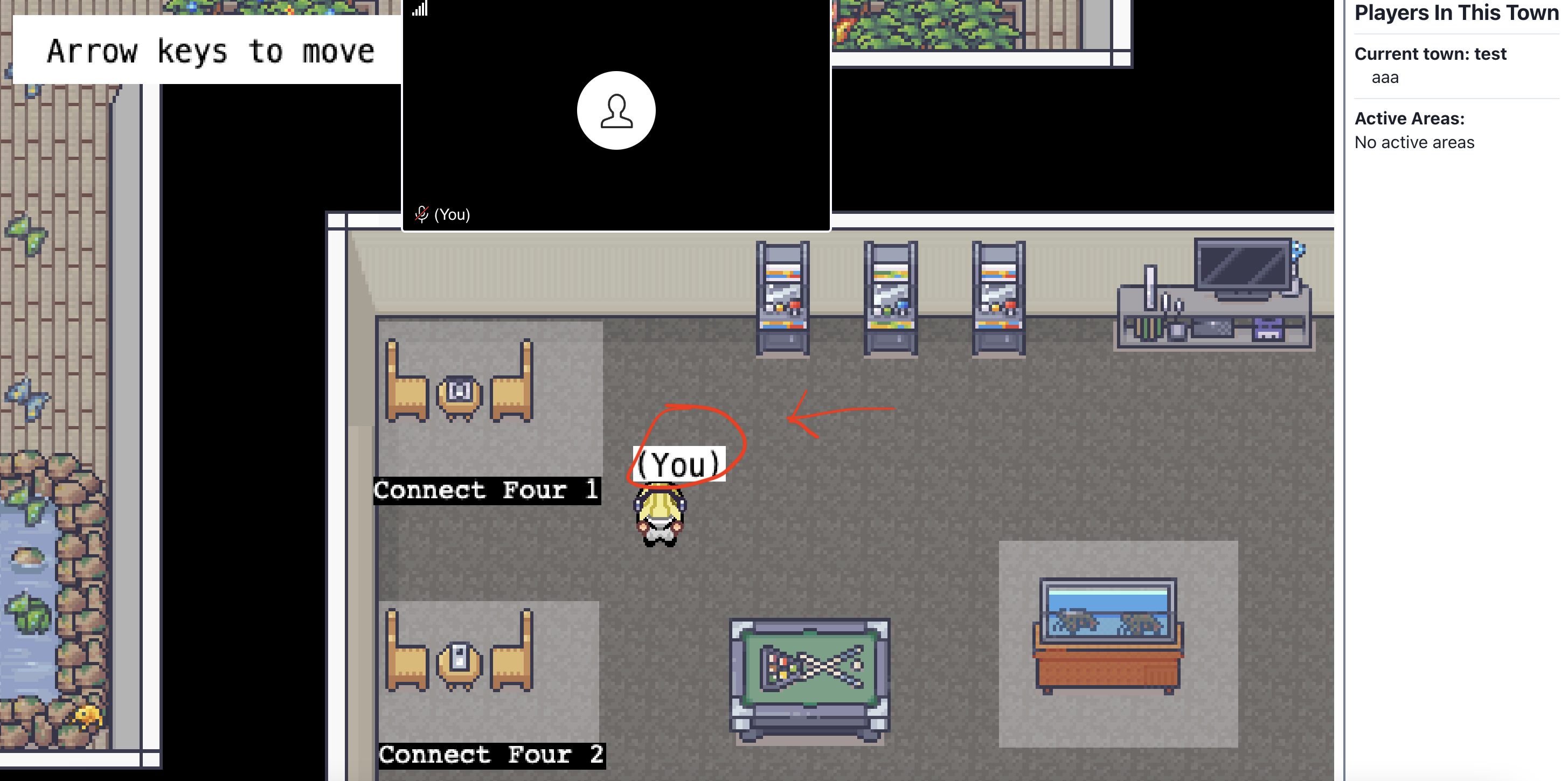 A screenshot of the "(You)" tag in the Covey.Town UI